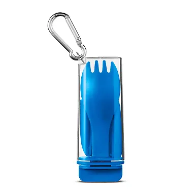 Promo Goods KU121 Silicon Straw With Utensil Set in Reflex blue front view