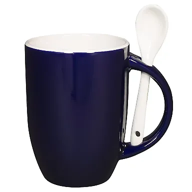 Promo Goods CM124 12oz Dapper Ceramic Mug With Sp in Cobalt blue front view