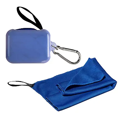 Promo Goods  TW107 Cooling Towel In Carabiner Case in Reflex blue front view