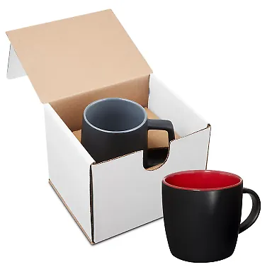 Promo Goods  GCM103 12oz Riviera Ceramic Mug In Ma in Black/ red front view