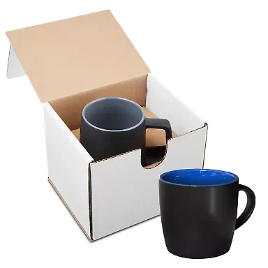 Promo Goods  GCM103 12oz Riviera Ceramic Mug In Ma in Black/ blue front view