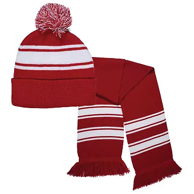 Promo Goods AP902 Knit Stripe Comfy Combo in Red front view