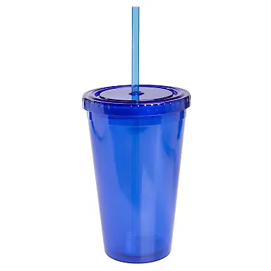 Promo Goods MG850 16oz Double Wall Cool Acrylic T in Translucent blue front view