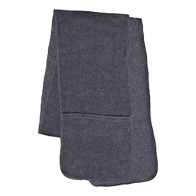 Promo Goods  AP505 Fleece Scarf With Pockets in Gray front view