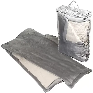 Promo Goods OD304 Micro Mink Sherpa Blanket in Gray front view