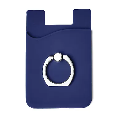 Promo Goods  PL-1370 Silicone Card Holder with Met in Navy blue front view