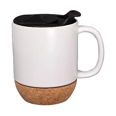 Promo Goods  CM210 14oz Ceramic Mug With Cork Base in White front view