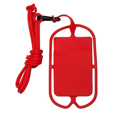 Promo Goods PL-1338 Strappy Mobile Device Pocket in Red front view