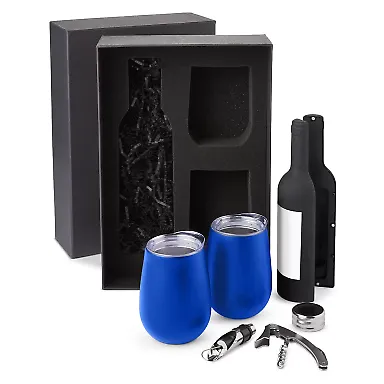 Promo Goods  G913 Everything But The Wine Gift Set in Blue front view