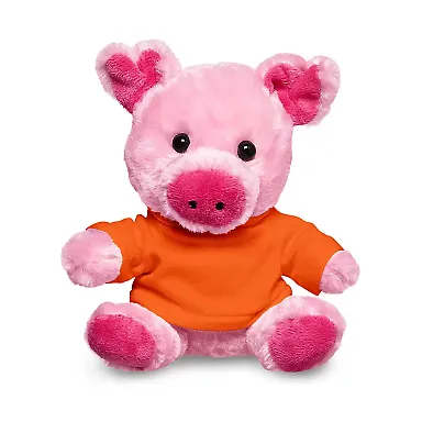 Promo Goods  TY6031 7 Plush Pig With T-Shirt in Orange front view