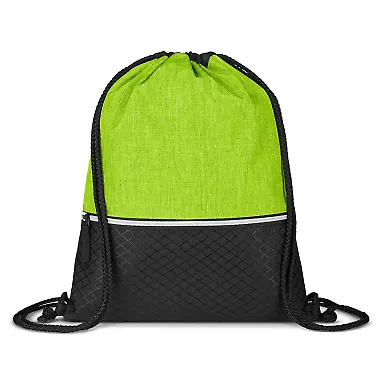Promo Goods  BG188 Crosshatch Heather Drawstring B in Heather lime grn front view