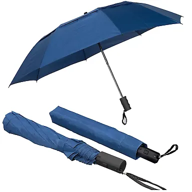 Promo Goods OD202 Vented Auto Open Folding Umbrel in Navy blue front view