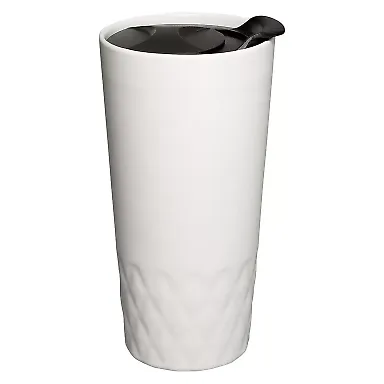 Promo Goods CM215 14oz Double Wall Ceramic Textur in White front view