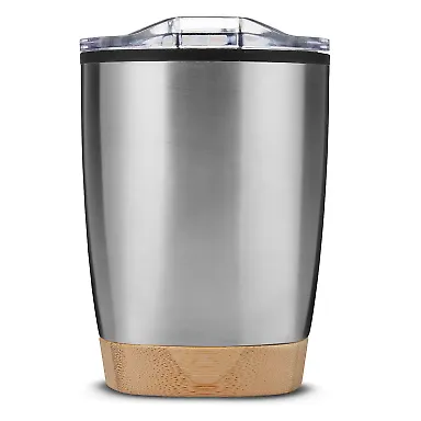 Promo Goods MG480 12oz Symmetry Tumbler With Bamb in Silver front view