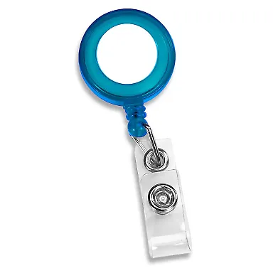 Promo Goods  PL-0183 Retract-A-Badge in Translucent blue front view