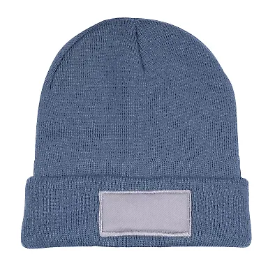 Promo Goods  HW110 Knit Beanie With Patch in Gray front view