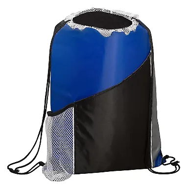 Promo Goods BG212 Sprint Angled Drawstring Sports in Reflex blue front view