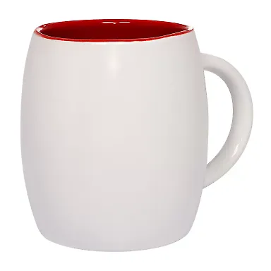Promo Goods  CM112 14oz Morning Show Barrel Mug in White/ red front view