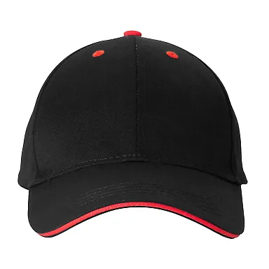 Promo Goods AP101 Structured Sandwich Cap in Black/ red front view