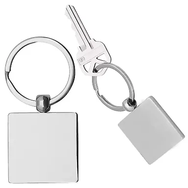 Promo Goods  KC501 Square Metal Key Chain in Silver front view