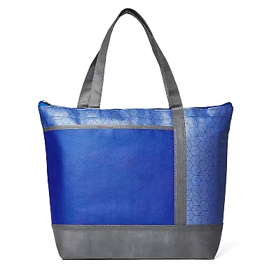 Promo Goods LB140 Hexagon Pattern Non-Woven Coole in Reflex blue front view