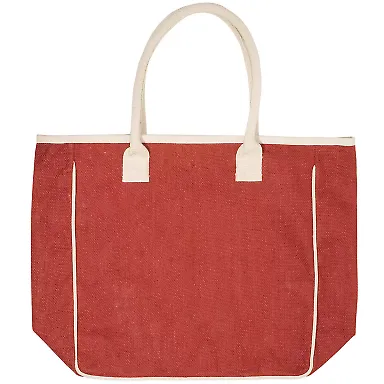 Promo Goods  LT-3002 Seville Jute Canvas Tote in Red front view
