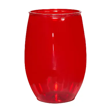 Promo Goods  MG217 16oz Pet Stemless Wine Glass in Translucent red front view