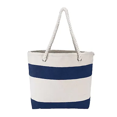 Promo Goods  BG420 Cotton Resort Tote With Rope Ha in Navy blue front view