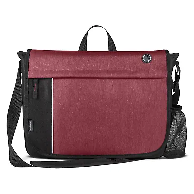 Promo Goods BG705 Austin Nylon Collection Messeng in Hthr burgundy front view