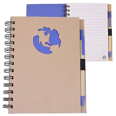 Promo Goods  NB129 Globe Die Cut Notebook in Natural front view
