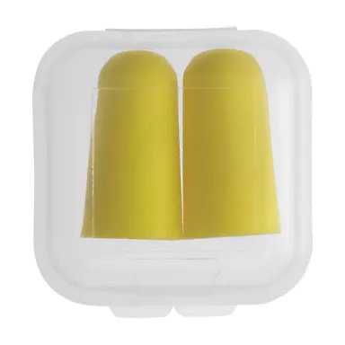 Promo Goods PC401 Earplugs In Square Case in Yellow front view