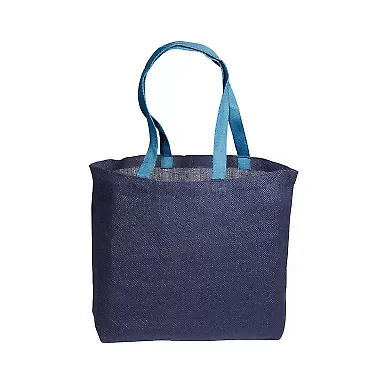 Promo Goods LT-3430 Eco Jute Tote in Navy blue front view