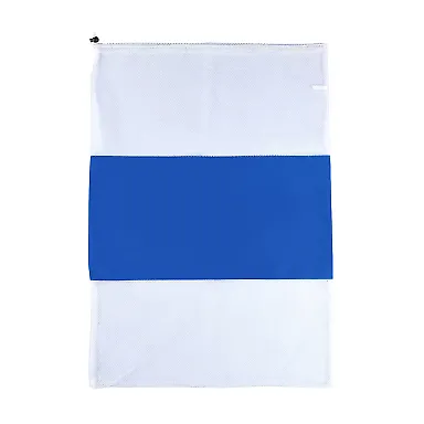 Promo Goods BG605 Duo Mesh-Polyester Laundry Bag in Reflex blue front view