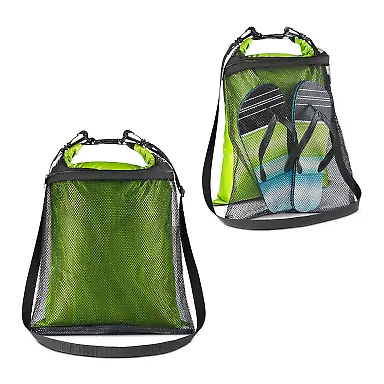 Promo Goods  BG321 Mesh Water-Resistant Wet-Dry Ba in Lime green front view
