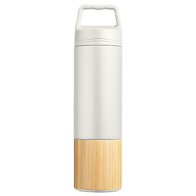 Promo Goods  MG956 20oz Tao Bamboo Insulated Bottl in Vintage white front view