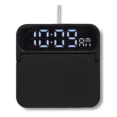 Promo Goods  IT240 Foldable Alarm Clock & Wireless in Black front view