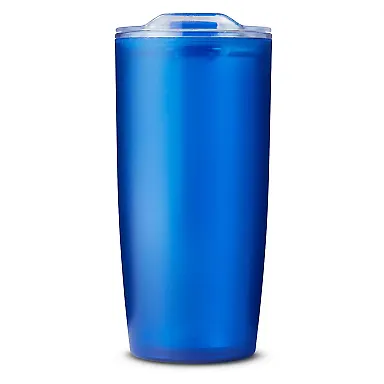 Promo Goods MG214 22oz Frosted Double Wall Tumble in Translucent blue front view