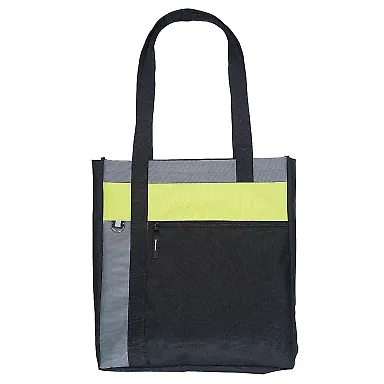 Promo Goods BG535 Happy De Stijl Polyester Tote B in Lime green front view