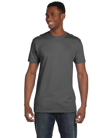 Hanes 498PT Perfect-T DTG T-Shirt in Smoke grey front view