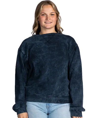 Dyenomite 845MW Premium Fleece Mineral Wash Crewne in Midnight front view