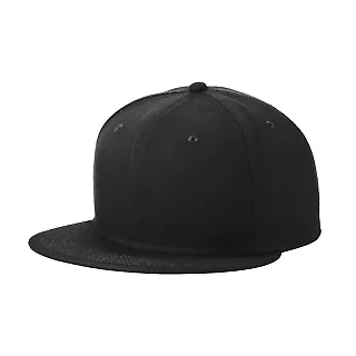 New Era NE4020    Standard Fit Flat Bill Snapback  in Black front view