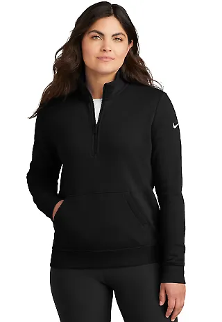 Nike NKDX6720 Ladies Club Fleece Sleeve Swoosh 1/ in Black front view