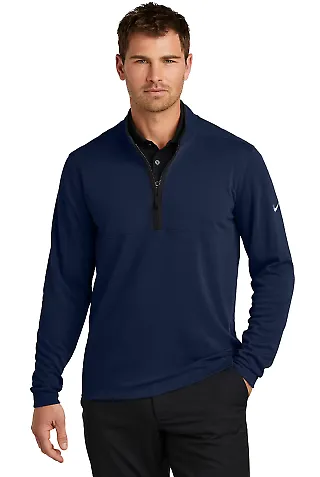 Nike NKDX6702 Textured 1/2-Zip Cover-Up in Colnavy front view