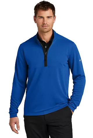 Nike NKDX6702  Textured 1/2-Zip Cover-Up in Gymblue front view