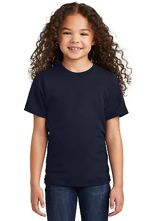 Port & Company PC330Y    Youth Tri-Blend Tee in Deepnavy front view