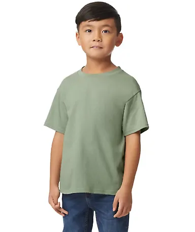 Gildan 65000B Youth Softstyle Midweight T-Shirt in Sage front view