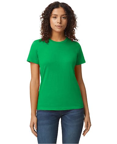 Gildan 65000L Ladies' Softstyle Midweight Ladies'  in Irish green front view