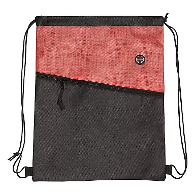 Promo Goods  BG219 Tonal Heathered Non-Woven Draws in Red front view