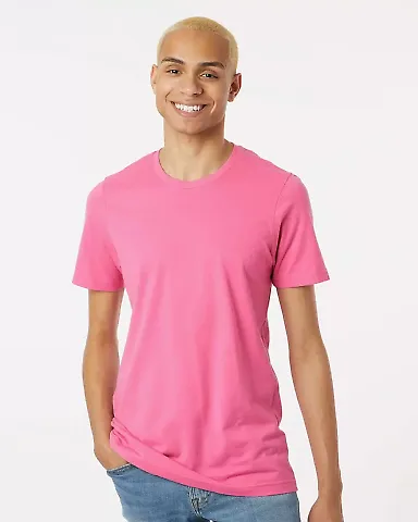 Tultex 602 Combed Cotton T-Shirt in Charity pink front view