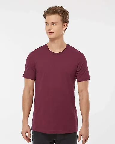 Tultex 602 Combed Cotton T-Shirt in Maroon front view